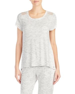 Kensie Short Sleeve Sleep Pajama Top - White