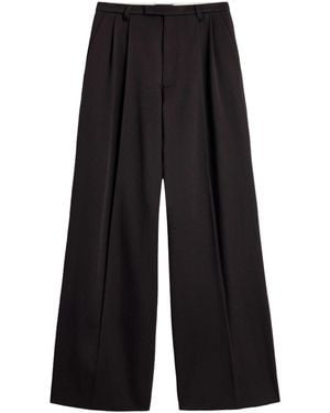 Soeur Laumiere High-Waist Pleated Wide-Leg Pants - Black