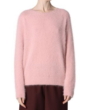 Roberto Collina Fuzzy Angora-Blend Sweater - Pink