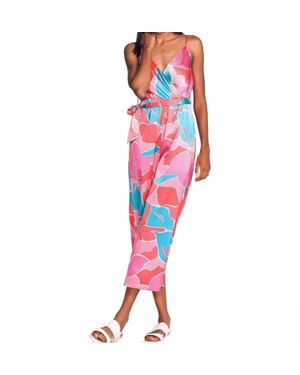 Pink Martini Noelle V-Neck Jumpsuit - Red