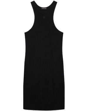 Anine Bing Sleeveless Fitted Mini Dress With High Neckline - Black