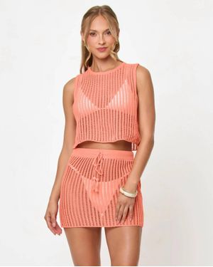 LSPACE Sander Crochet Skirt - Red