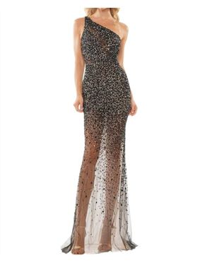 Colors Dress Beaded Bodice Evening Dress - Gray