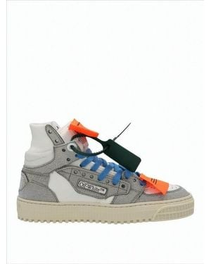 Off-White c/o Virgil Abloh High-Top Sneakers With Textured Panels And Contrasting Accents - Blue