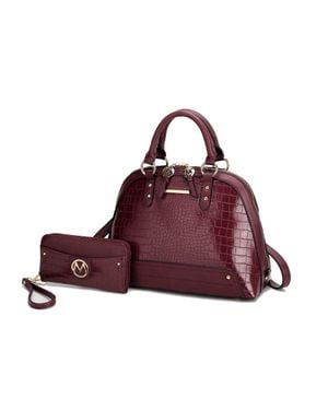 MKF Nora Premium Croco Satchel Handbag - Red