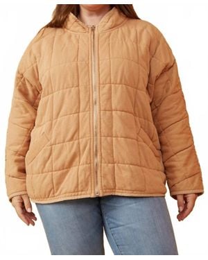 Hayden LA Quilted Zip Up Padded Jacket - Orange