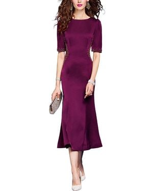 VERA DOLINI Midi Dress - Purple