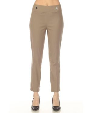 Joseph Ribkoff Pull On Slim Straight Ankle Pants - Natural