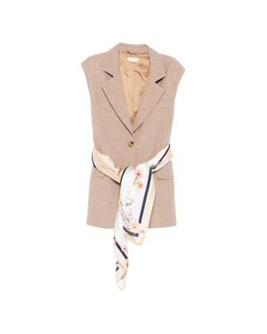 Liu Jo Light Sleeveless Scarf Jacket - White