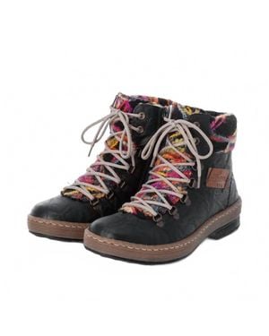 Rieker Flat Heel Boots - Black