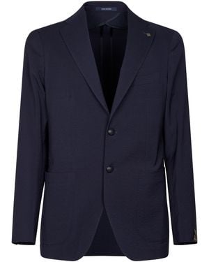 Tagliatore Tailored Two-Button Blazer With Notch Lapels - Blue