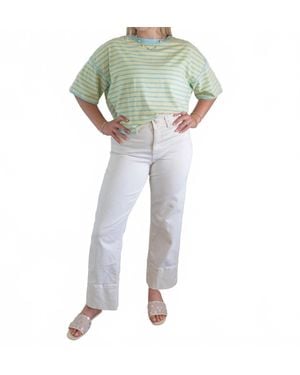 Sewn and Seen Striped Relaxed Fit Knit Tee - Green