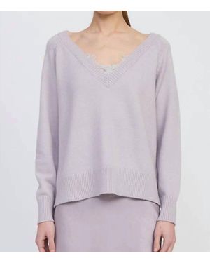 En Saison Lace Detail Sweater - Purple