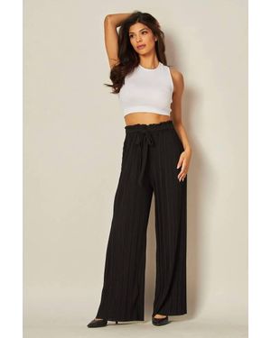 Love Poem Tie Front Pleated Pant - Black