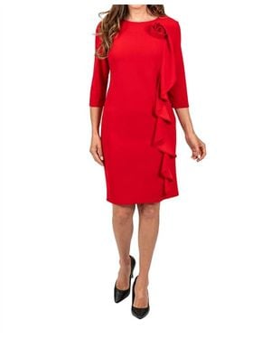 Scapa Lauren Flower Ruffle Dress - Red
