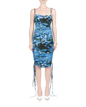 Priscavera Ruched Fitted Dress - Blue