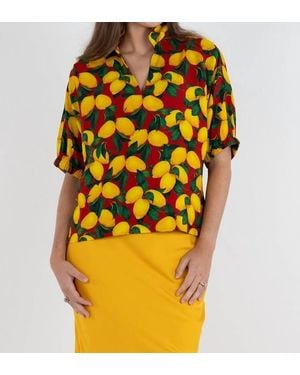 Emily Mccarthy Poppy Short Sleeve Top - Yellow