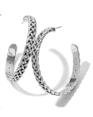 Brighton Vinterlok Braid Large Hoop Earrings - Metallic