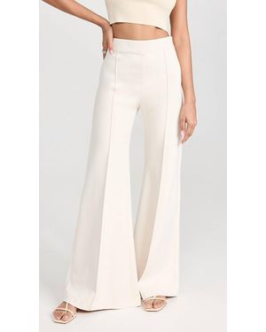 Rosetta Getty Pintuck Wide Leg Flare Pants - White