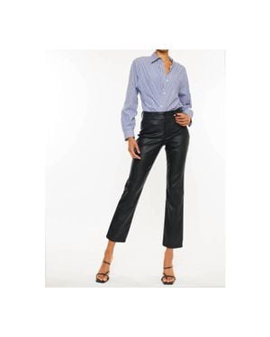 Kancan High Rise Polyurethane Straight Leg Jeans - Blue