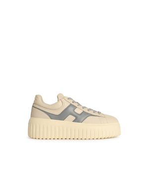 Hogan 'H Stripes' Leather Sneakers - Natural