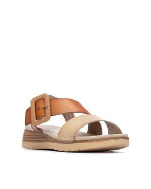 Xti Cross Strap Wedge Sandals - Brown