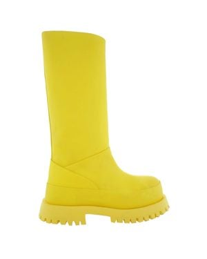 Ferragamo Ferragamo Fazio Leather Combat Boots - Yellow
