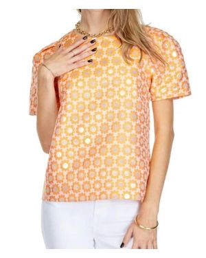 J joy Short Sleeve Printed Blouse - Multicolor