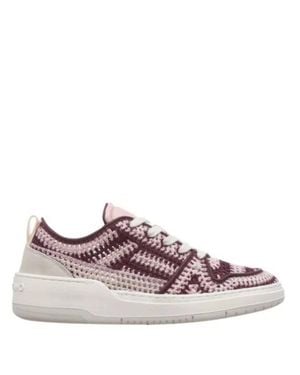 Ferragamo Dennis Macrame Low-Top Sneakers - Purple