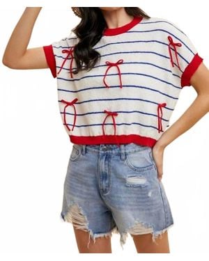 Anniewear Bailey Bow Knit Top - Blue