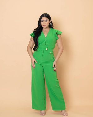 Peach Elena Jumpsuit - Green