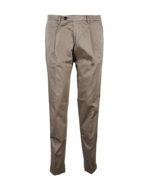 Michael Coal Slim Fit Cotton Stretch Pants - Gray