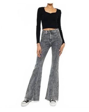 Kancan Reya High Rise Flare Jeans - Black