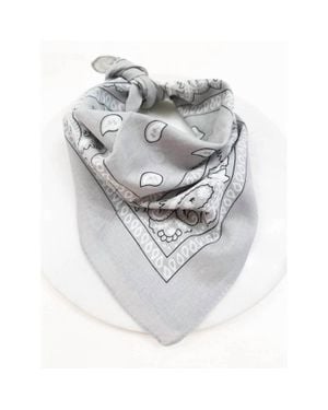 Love and Repeat Paisley Pattern Bandana - Gray