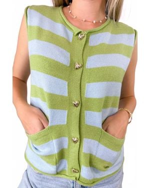 ..,merci Heart Of Button Vest - Green