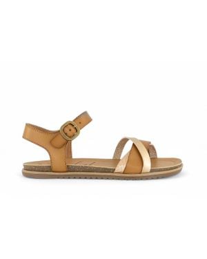 Blowfish Tan Strappy Buckle Wedge Sandals - Black