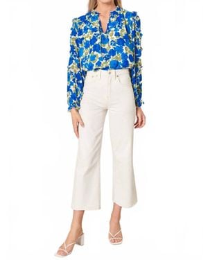 Sugarlips Lizzie Floral Blouse - Blue