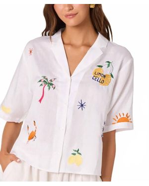 Astr Vesa Semi-Sheer Top - White
