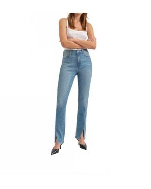 DAZE Downtown Slim Split Hem Jeans - Blue