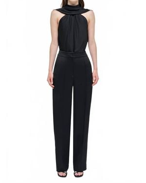 Jonathan Simkhai Scarlett Satin Cape Top - Black