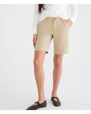 Aéropostale Solid Uniform Bermuda Shorts - Natural