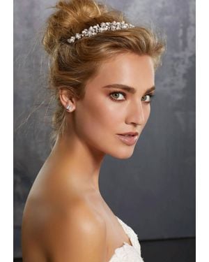 Mori Lee Pearl And Rhinestone Head Piece - Brown