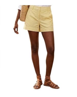 Drew Pinstripe Tailored Shorts - Yellow