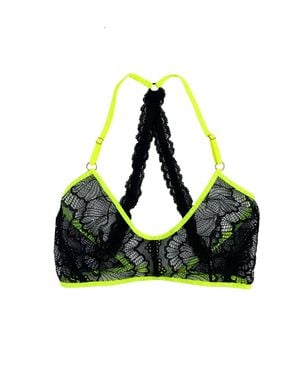 TITOV Kiera Lace Neon Trim Bralette - Green