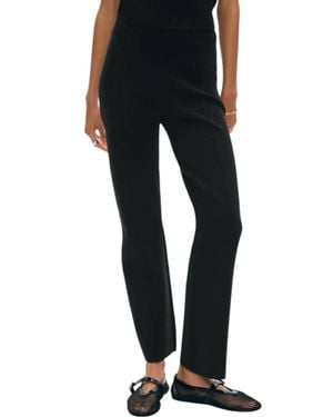 White + Warren Superfine Knit Kick Flare Pants - Black