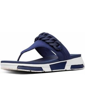 Fitflop Heda Chain Toe-Thongs Sandals - Blue