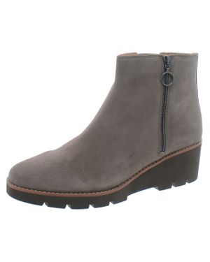 Vionic Hazal Suede Wedge Booties - Gray