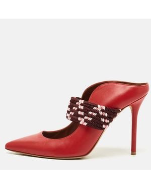 Malone Souliers Leather Mara Mules - Red