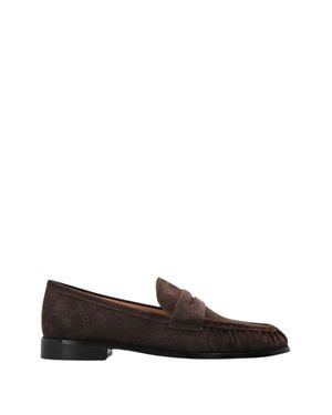 Furla Soft Suede Moccasin Loafers - Black