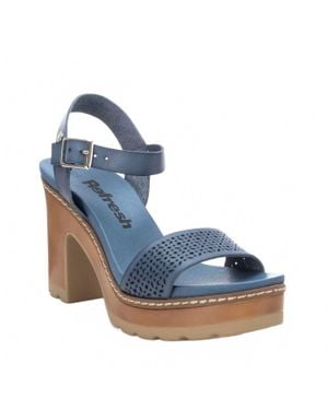 Xti Casual Heeled Platform Sandals - Blue